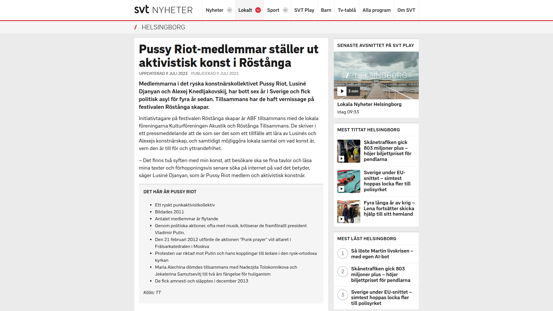 Pussy Riot i Röstånga